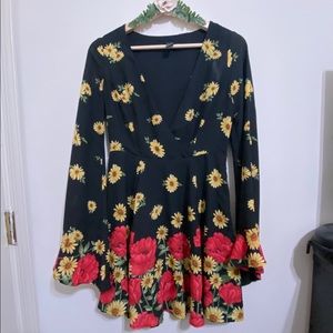 Sunflower Bell Sleeve Dress